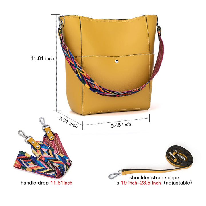 Bucket Bag for Women Vegan Leather | With 2 Shoulder Straps