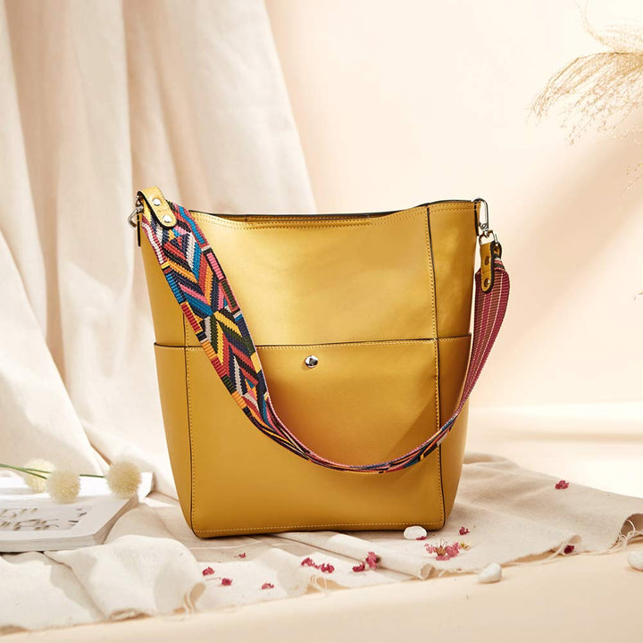 Bucket Bag for Women Vegan Leather | With 2 Shoulder Straps
