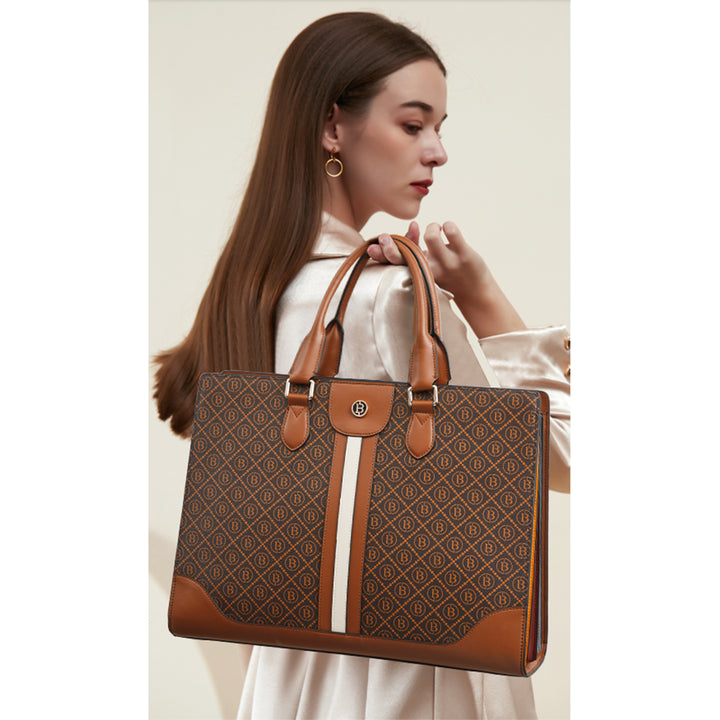 Stroud Vintage Leather Briefcase — Fashion Round - BOSTANTEN