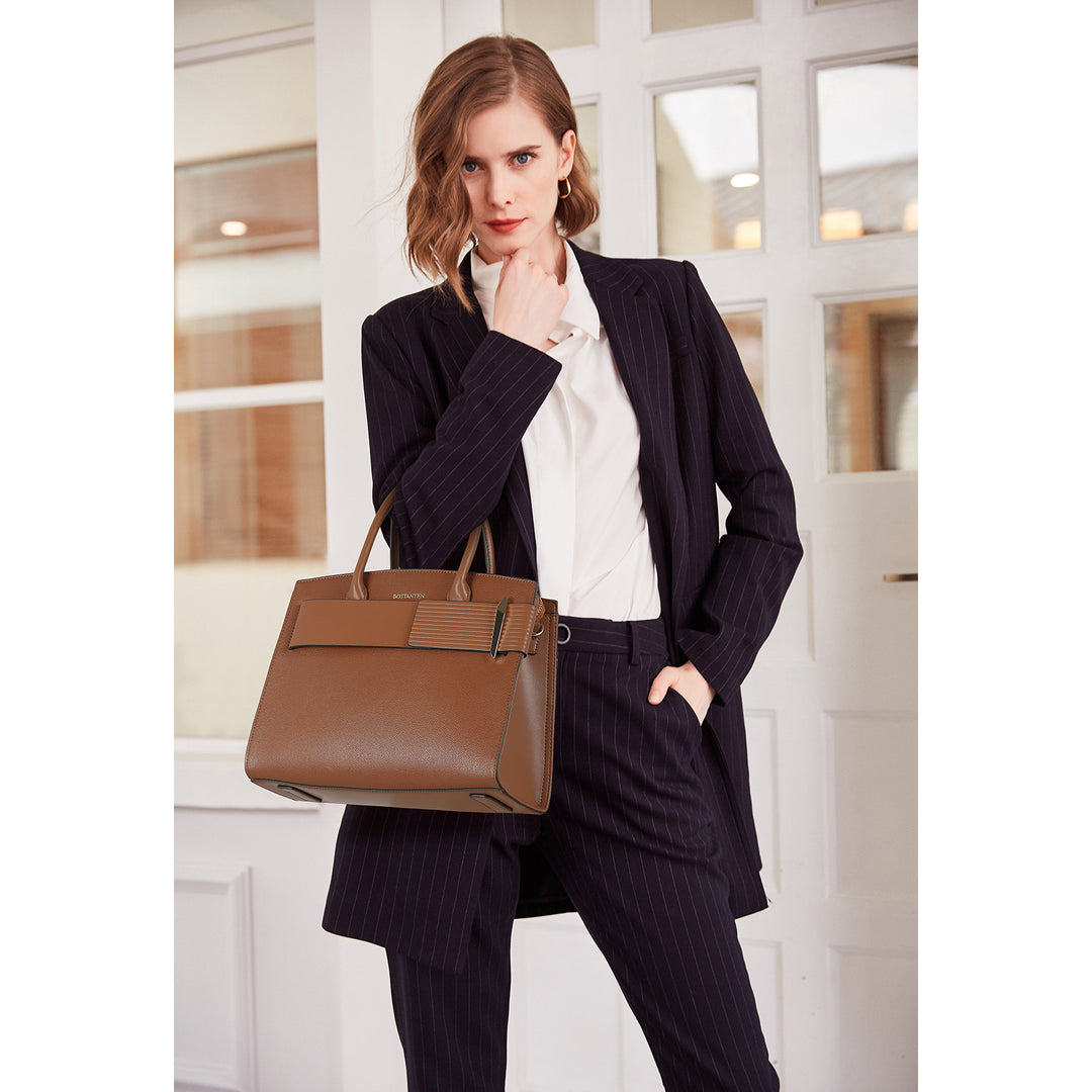 BOSTANTEN Women Handbags Leather Ladies Shoulder Bags Designer Top Handle Work Travel Satchel Tote Bag - BOSTANTEN