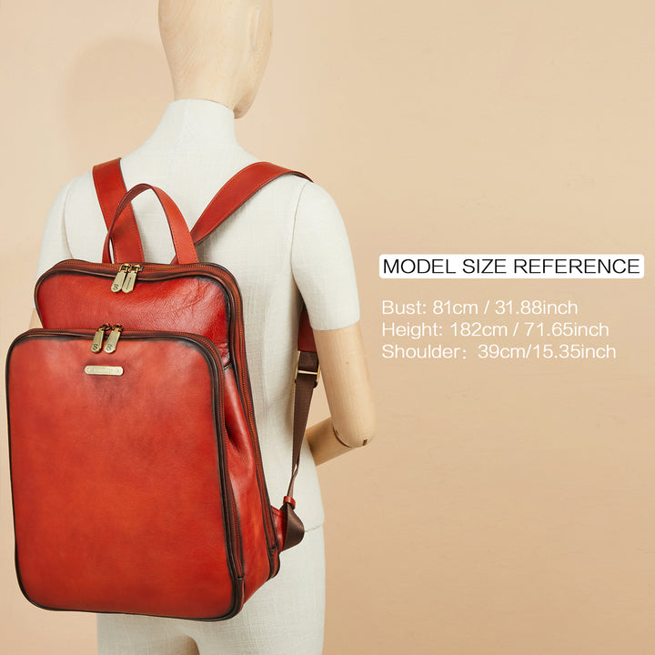 Frida Laptop BagsFor Women 15.6 Inch  — Red Backpack - BOSTANTEN