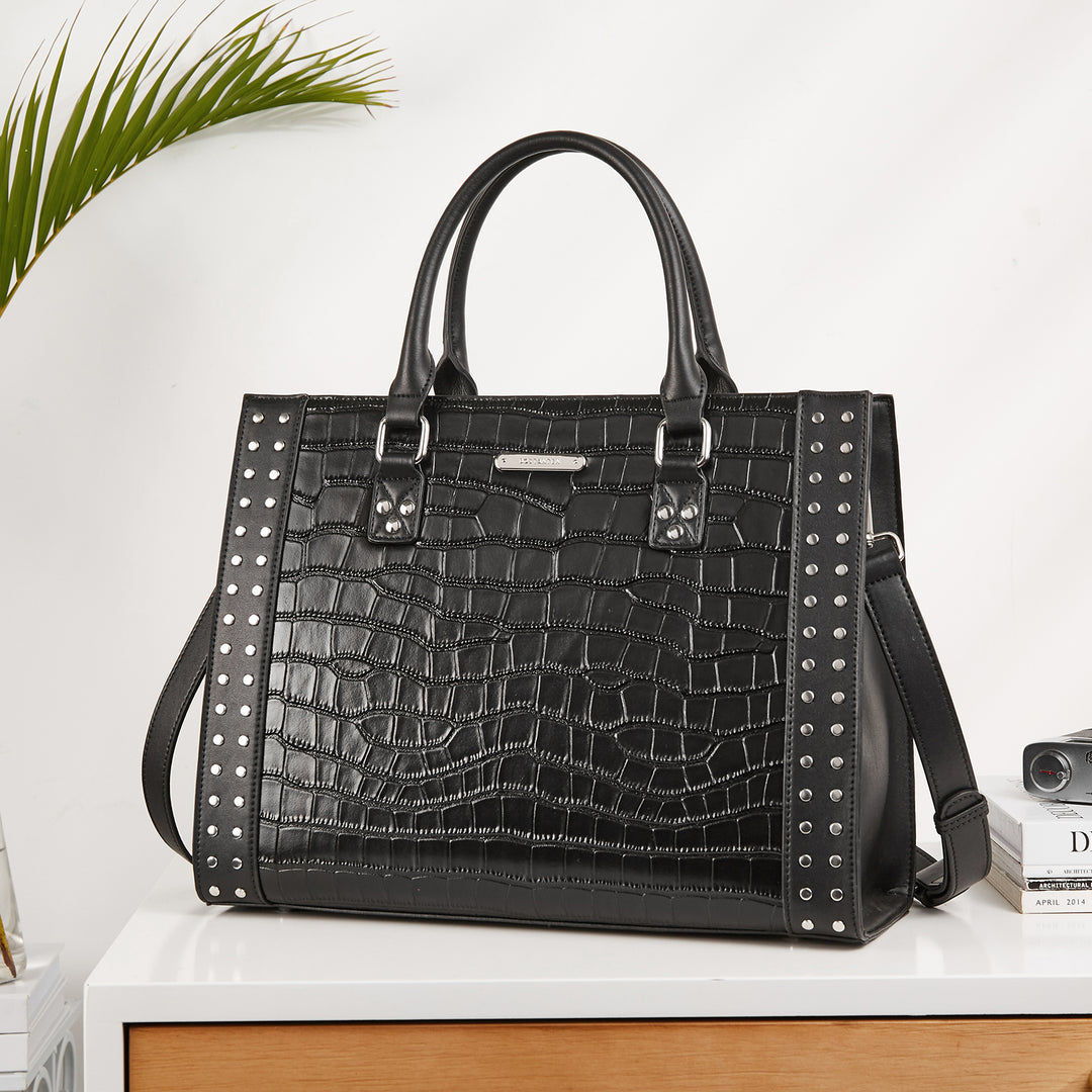 BOSTANTEN Women Leather Top Handle Work Tote Fashion Designer Handbag - BOSTANTEN