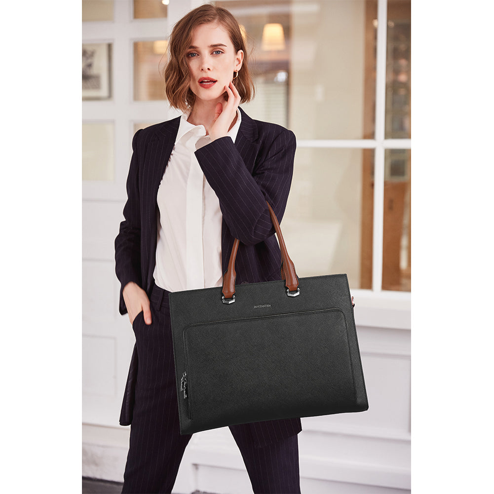 Machk Aktentasche für Damen – Klassisches schwarzes Design 