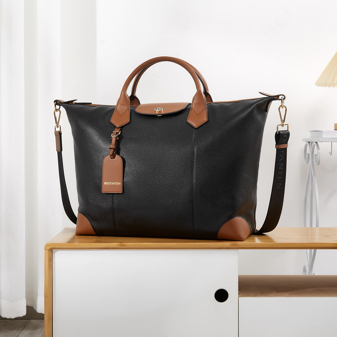 BOSTANTEN Travel Bag for Women Leather Duffle Bag Gym Sports Luggage - BOSTANTEN