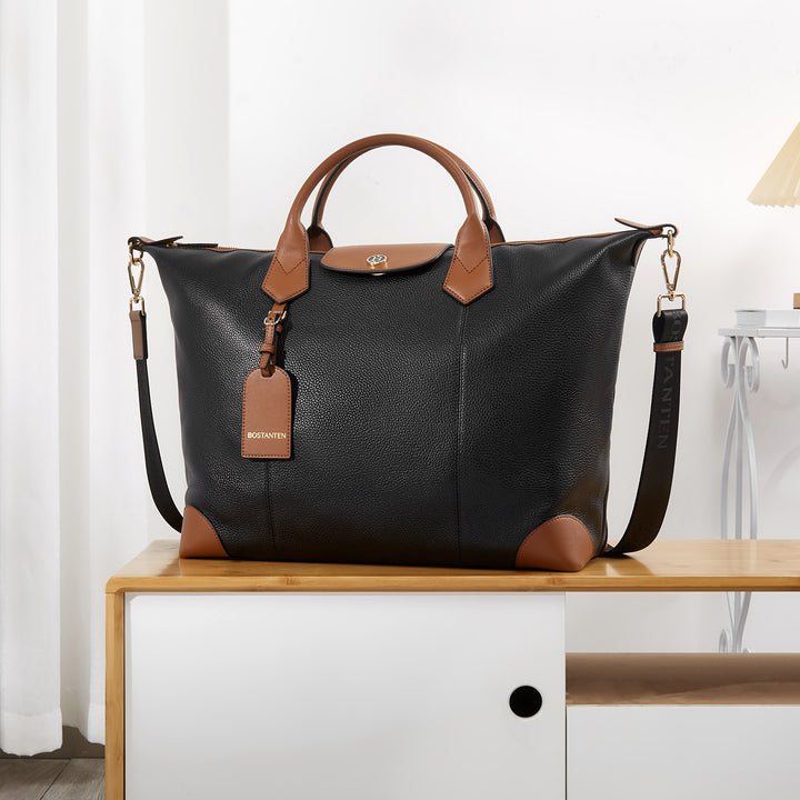 BOSTANTEN Travel Bag for Women Leather Duffle Bag Gym Sports Luggage - BOSTANTEN