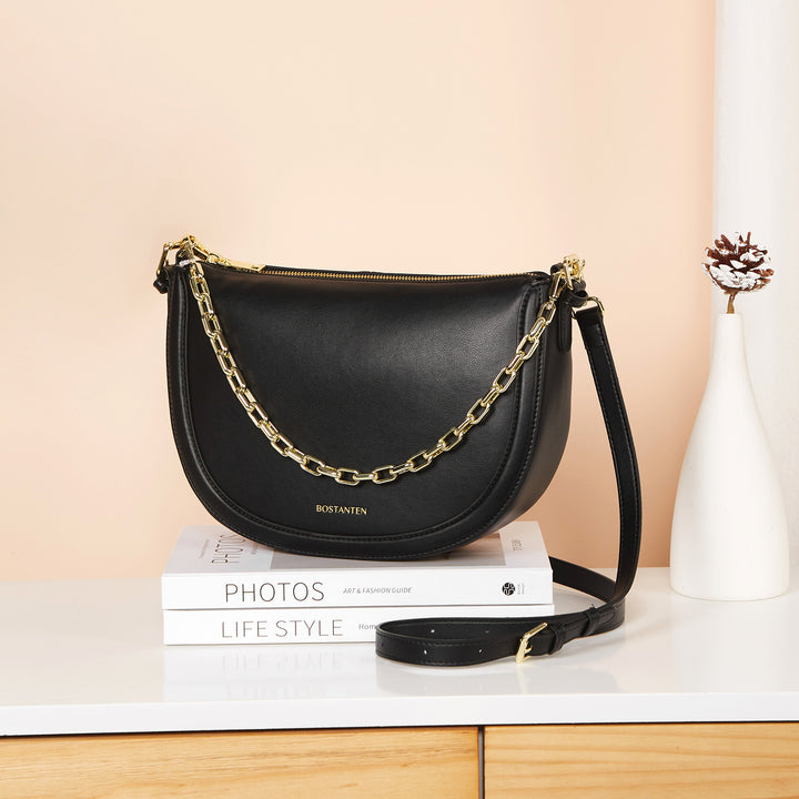 BOSTANTEN Women Shoulder Tote HandBag Designer Leather Purses Crossbody Bags with Zipper - BOSTANTEN