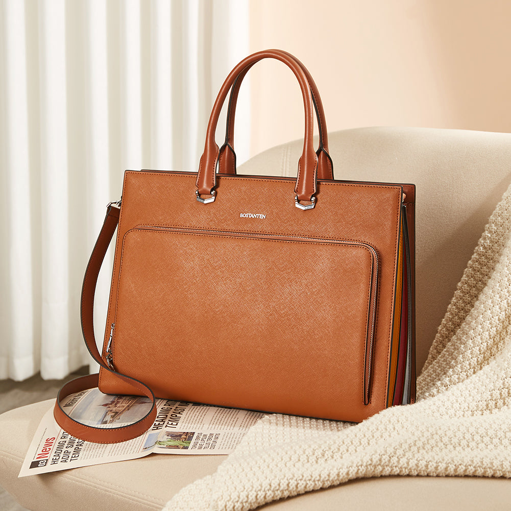 Machk Women's Briefcase Tote — Classic Black Design - BOSTANTEN