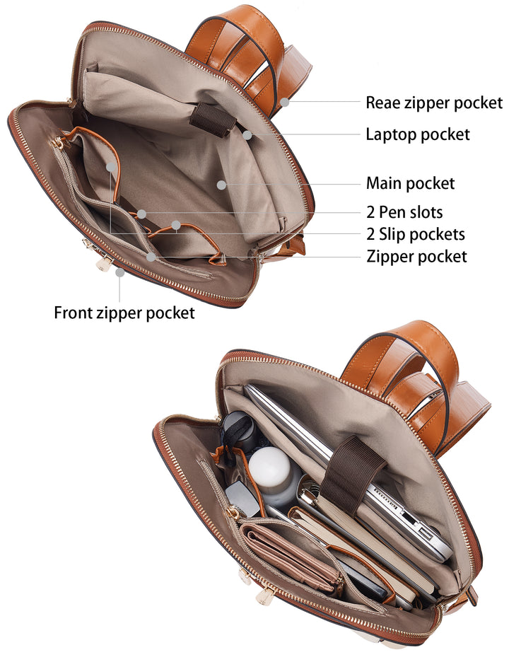 Vrba Leather Backpacks with Laptop Compartments for Women