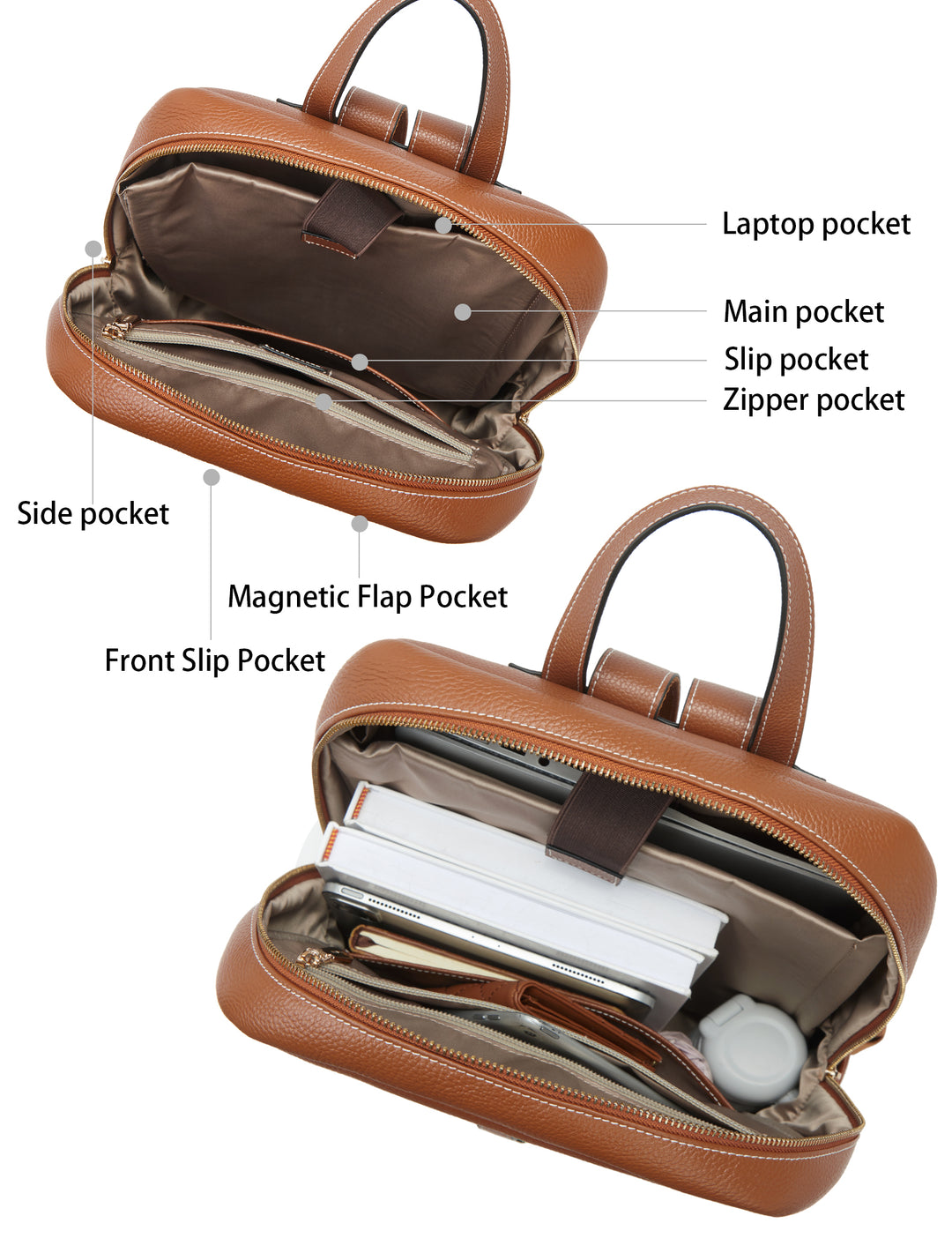 Vallis Professionelle Computertasche aus Leder für Damen 