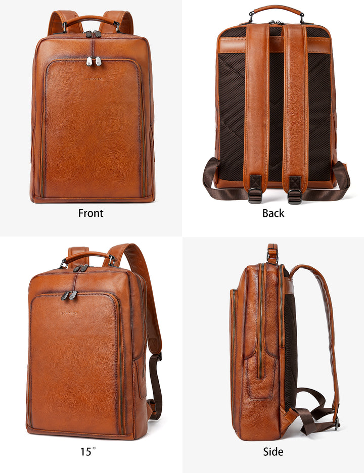 Large Vintage Travel Backpack for Men - Accordion Structure