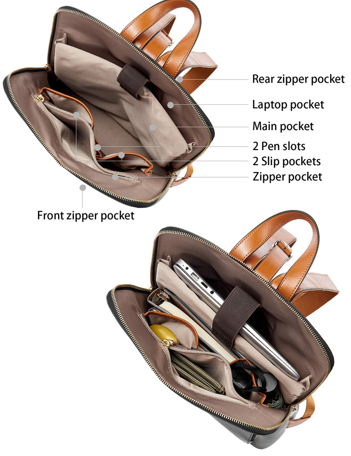 Vrba Leather Backpacks with Laptop Compartments for Women