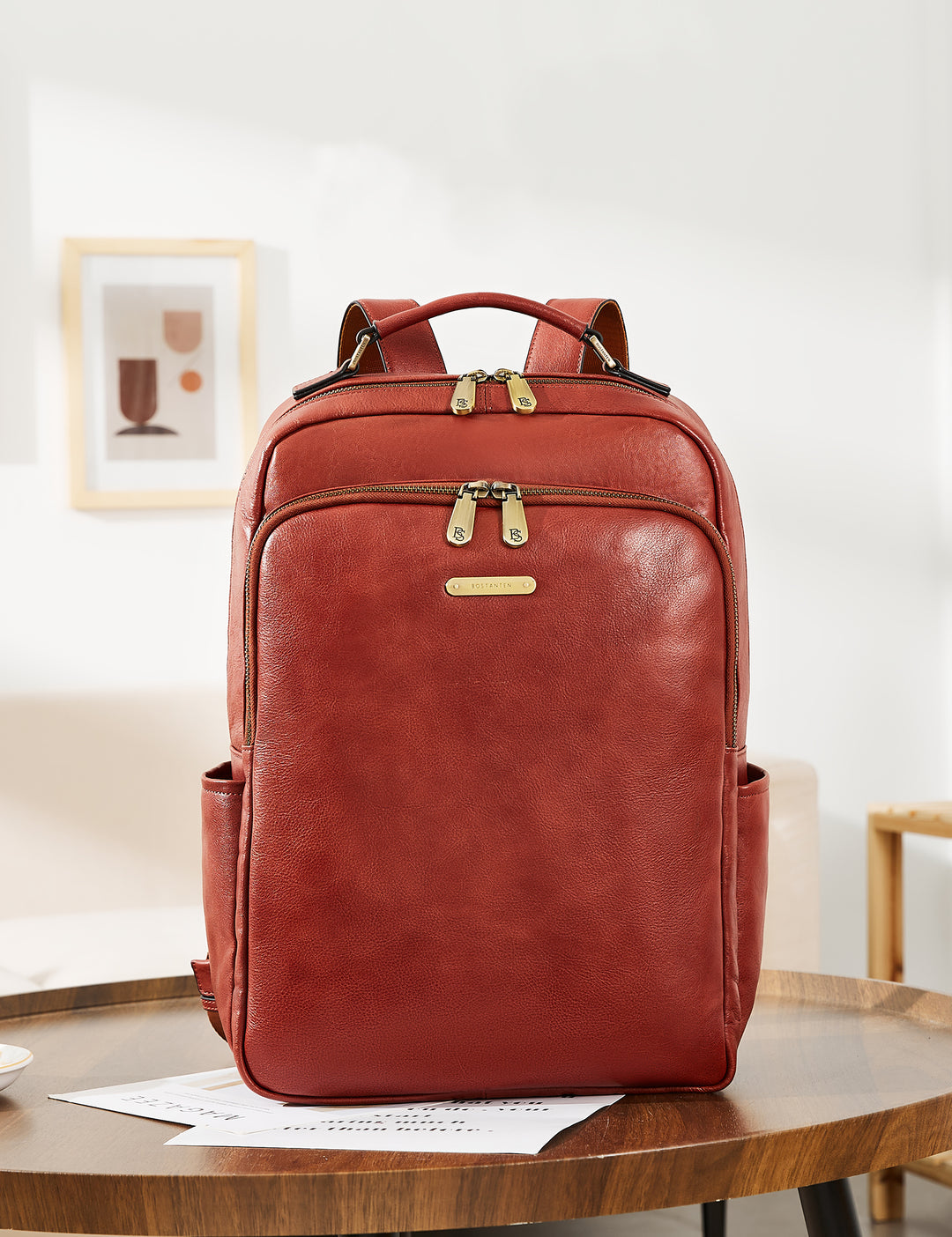Multifunktionaler Designer-Lederrucksack – groß und leicht 