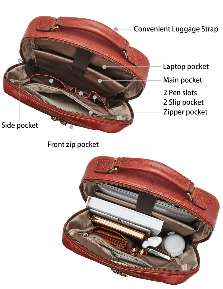 Multifunktionaler Designer-Lederrucksack – groß und leicht 
