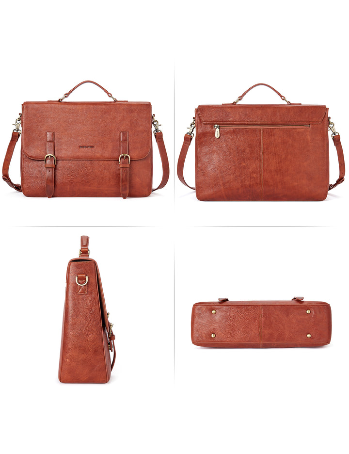15.6 Inch Italian Leather Men's Briefcase for the Modern Professional