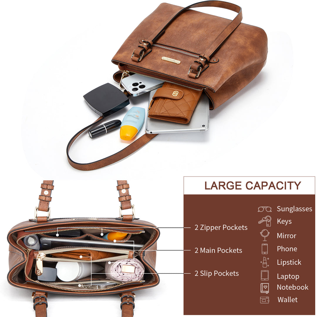 BOSTANTEN Damen Handtasche Kunstleder Schultertasche Weiche Designer Top Griff Geldbörsen 