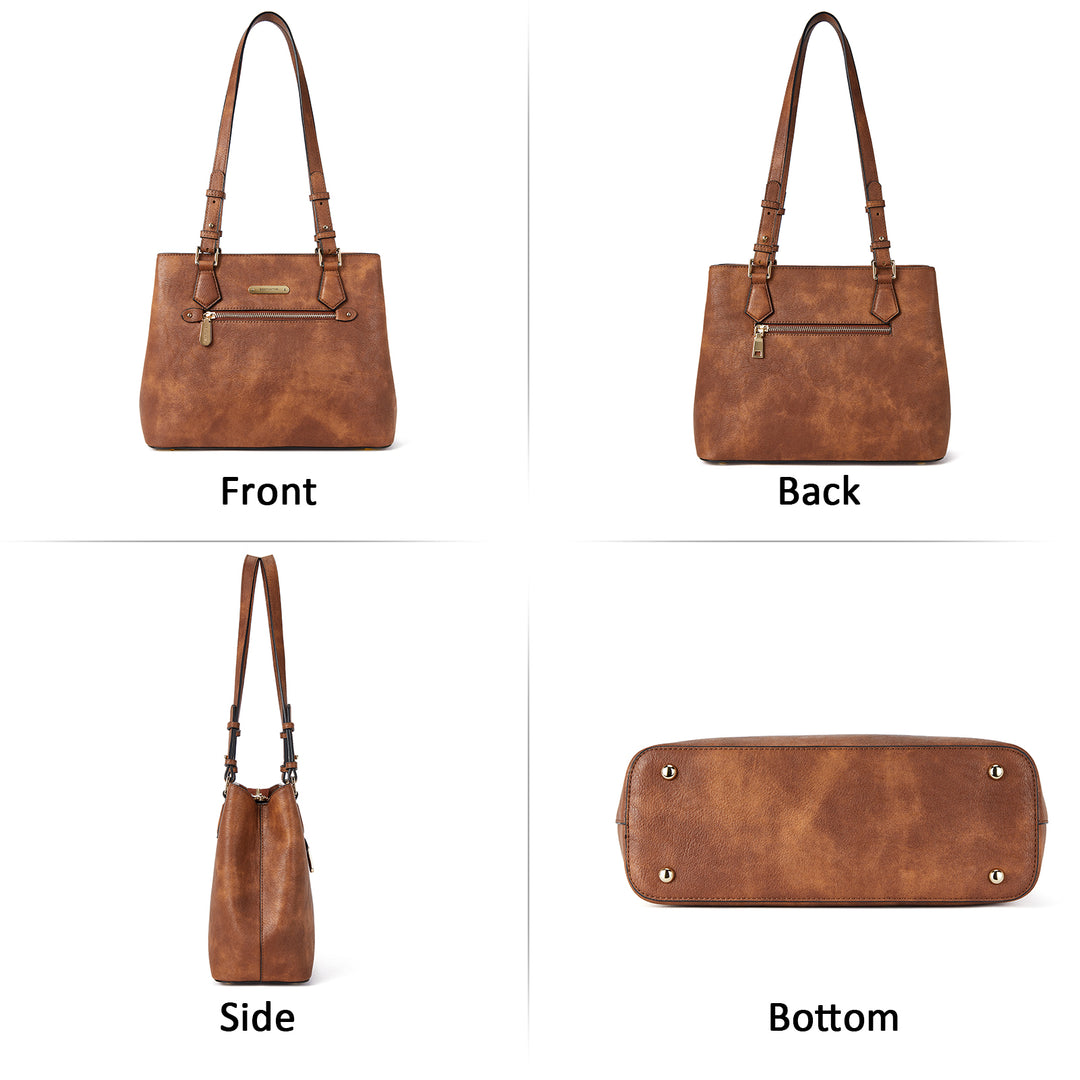 BOSTANTEN Damen Handtasche Kunstleder Schultertasche Weiche Designer Top Griff Geldbörsen 