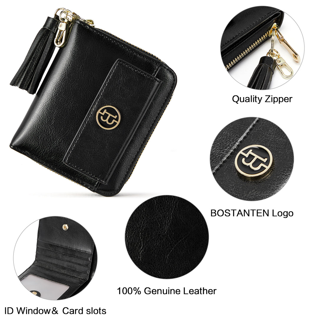 Lomy Small Coin & Card Purse With Tassel — Cowhide - BOSTANTEN