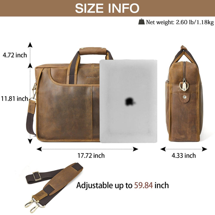 17 inch Men's Briefcase Messenger Bag — Business Lawyer - BOSTANTEN