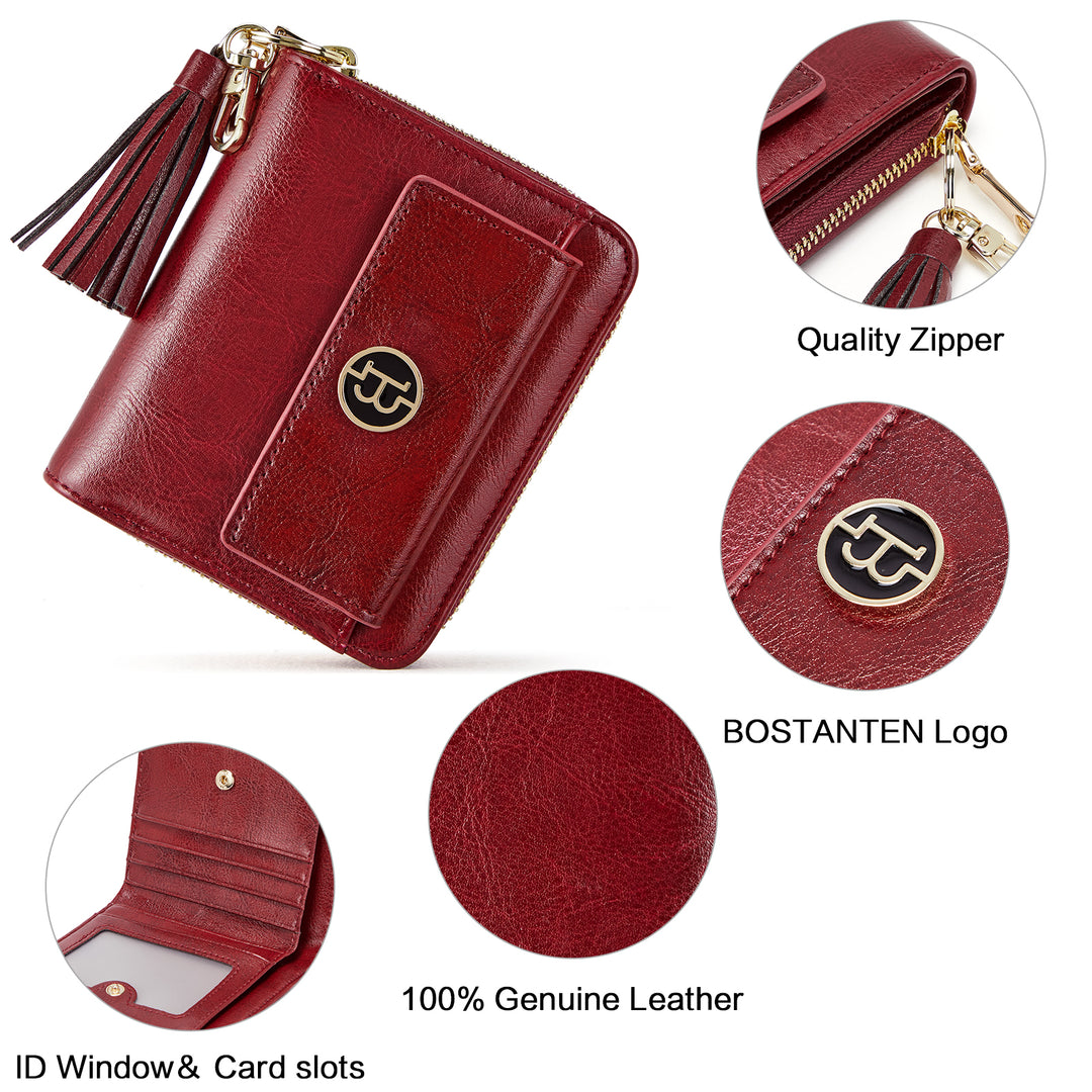 Lomy Small Coin & Card Purse With Tassel — Cowhide - BOSTANTEN