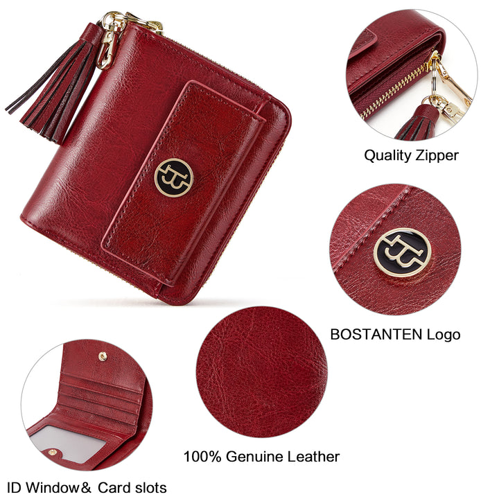 Lomy Small Coin & Card Purse With Tassel — Cowhide - BOSTANTEN