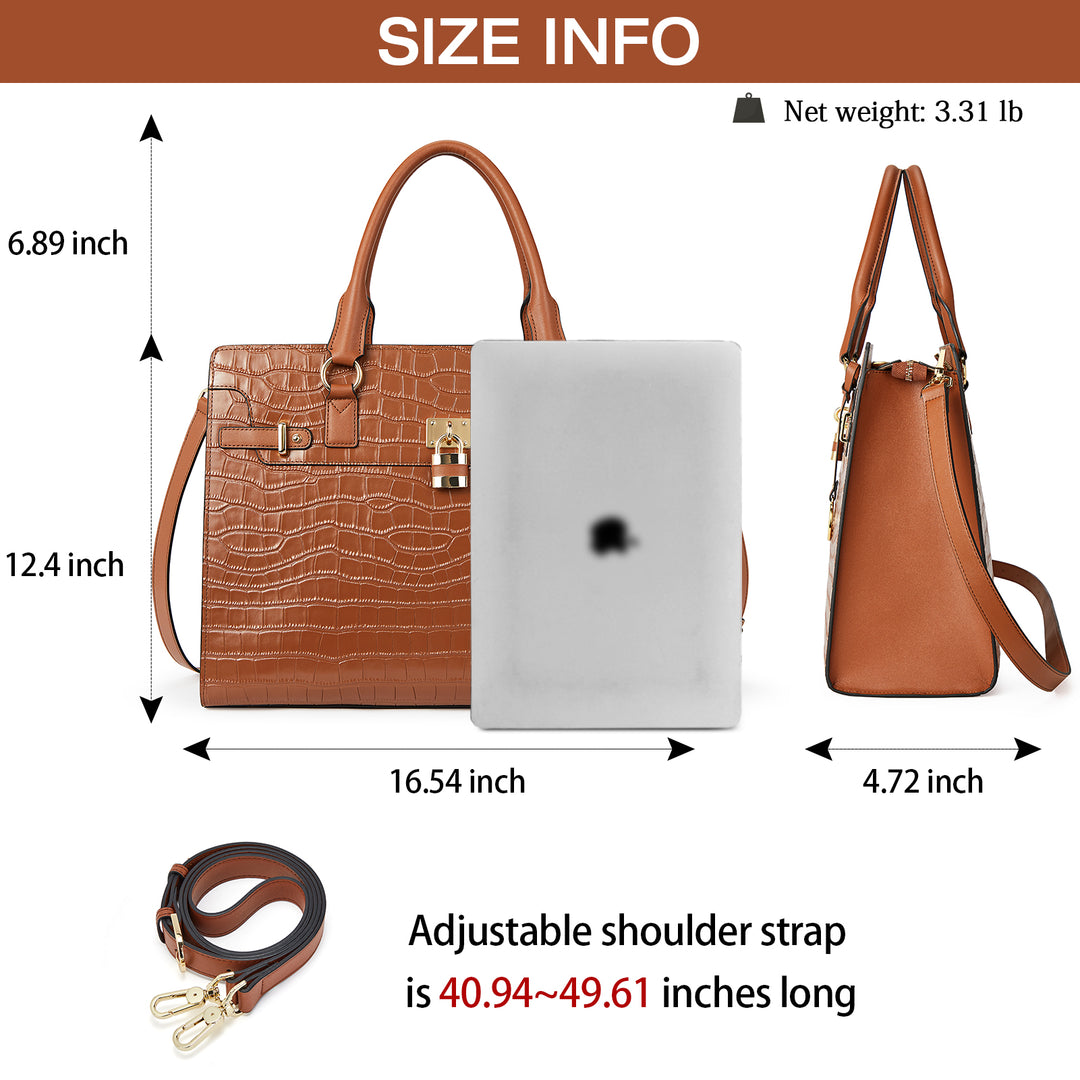 BOSTANTEN Briefcase for Women 15.6 inch Leather Laptop Bag Vintage Slim Lawyer Business Bag Stylish Work Purse