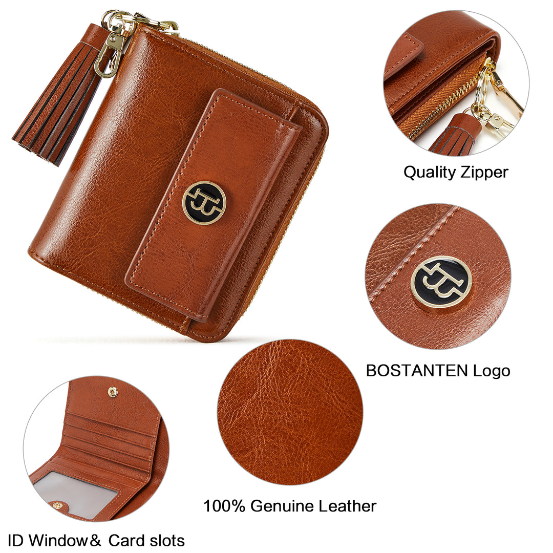 Lomy Small Coin & Card Purse With Tassel — Cowhide - BOSTANTEN