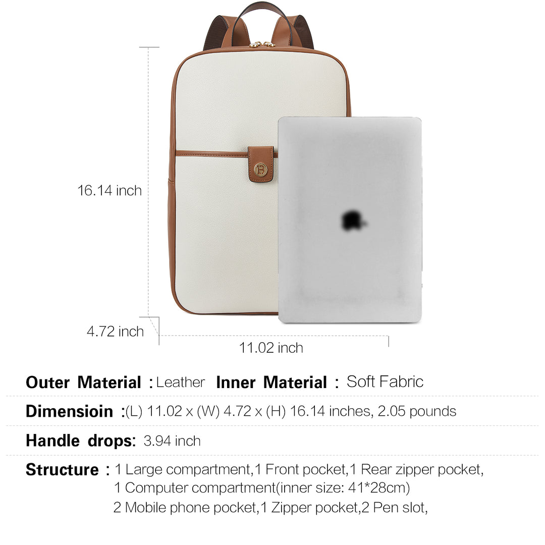 Libe Leather Laptop Backpack for Women  For Travel - BOSTANTEN