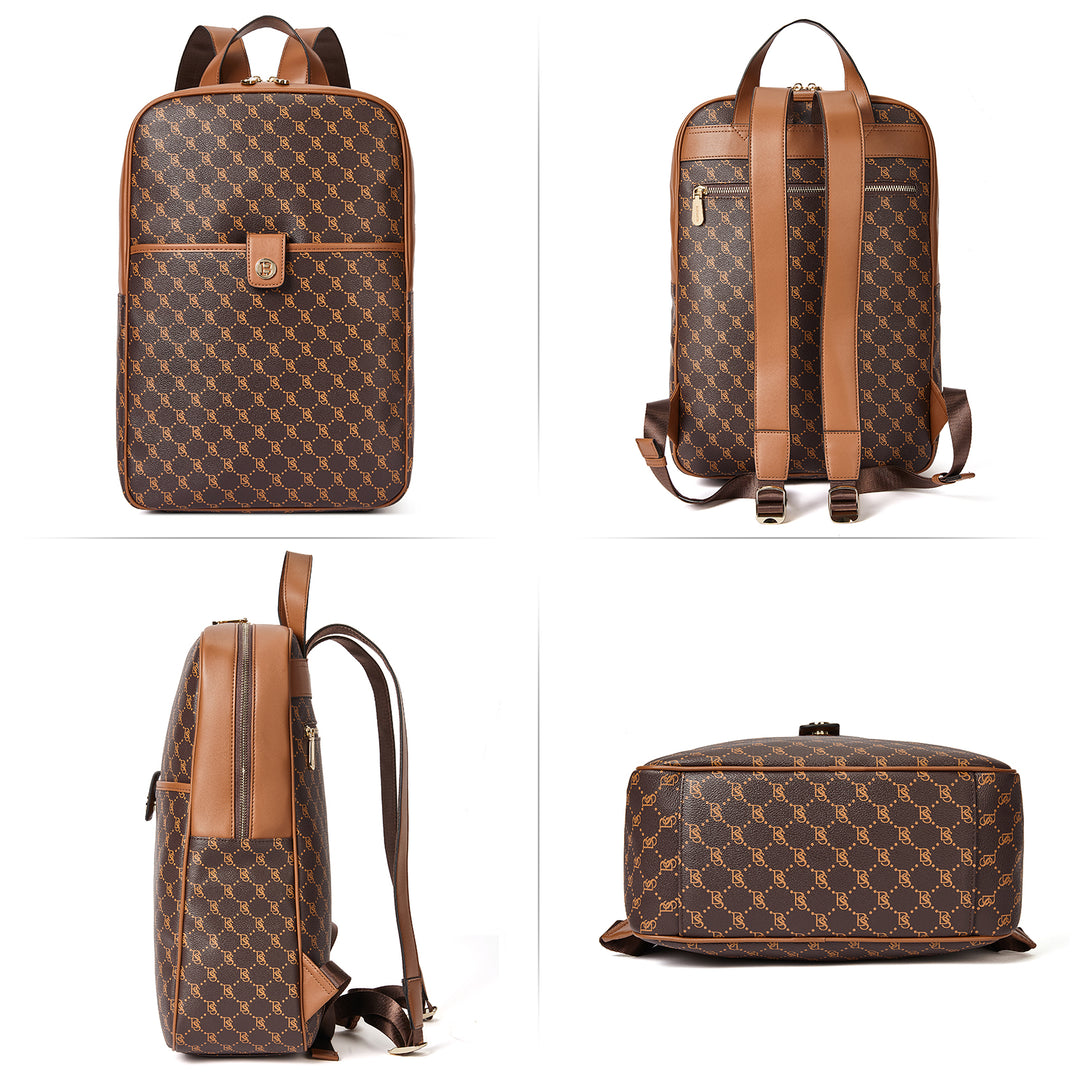 Libe Leather Laptop Backpack for Women  For Travel - BOSTANTEN
