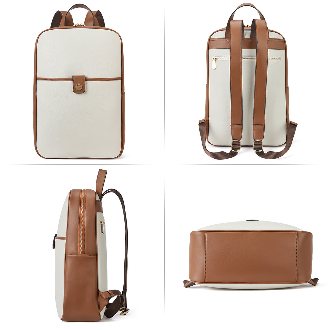 Libe Leather Laptop Backpack for Women  For Travel - BOSTANTEN