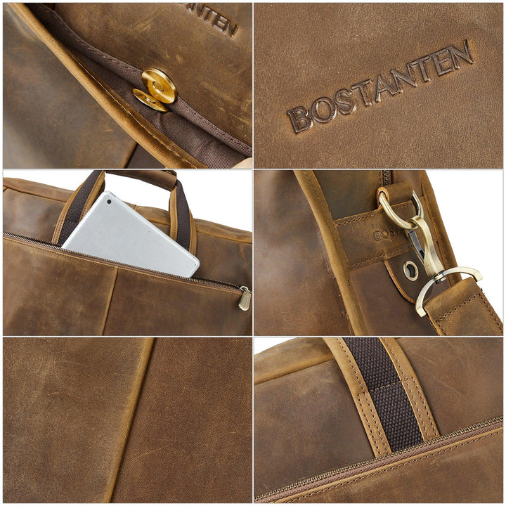 17 inch Men's Briefcase Messenger Bag — Business Lawyer - BOSTANTEN