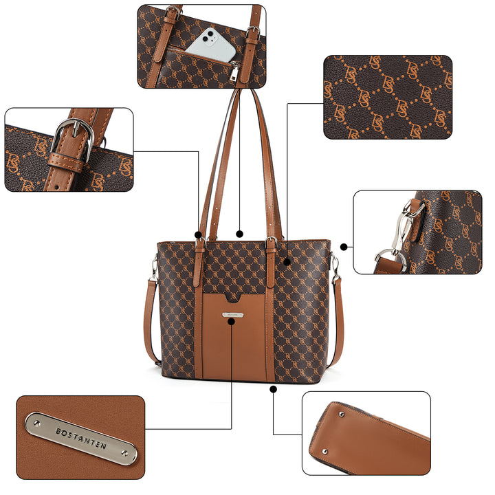 Carol  Women Briefcase  —  Vintage Tote - BOSTANTEN