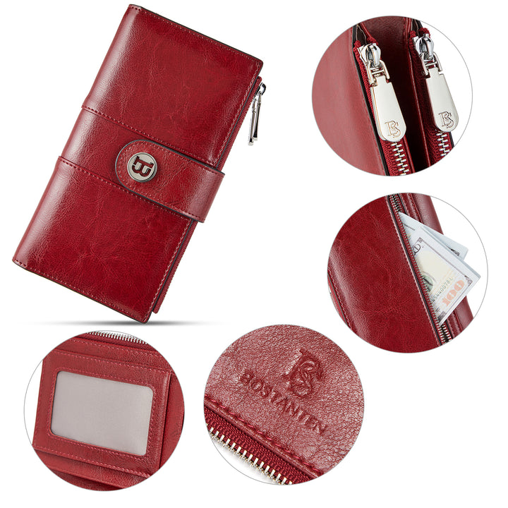 Lomy  Real Leather Wallet Womens — RFID Blocking - BOSTANTEN