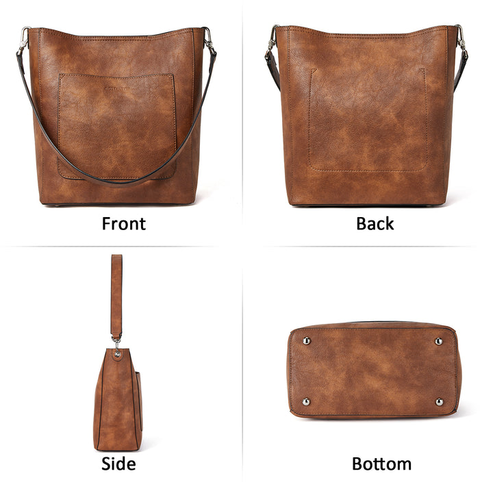 BOSTANTEN Handbags for Women Genuine Leather Designer Hobo Tote Purses Shoulder Crossbody Bucket Bags - BOSTANTEN