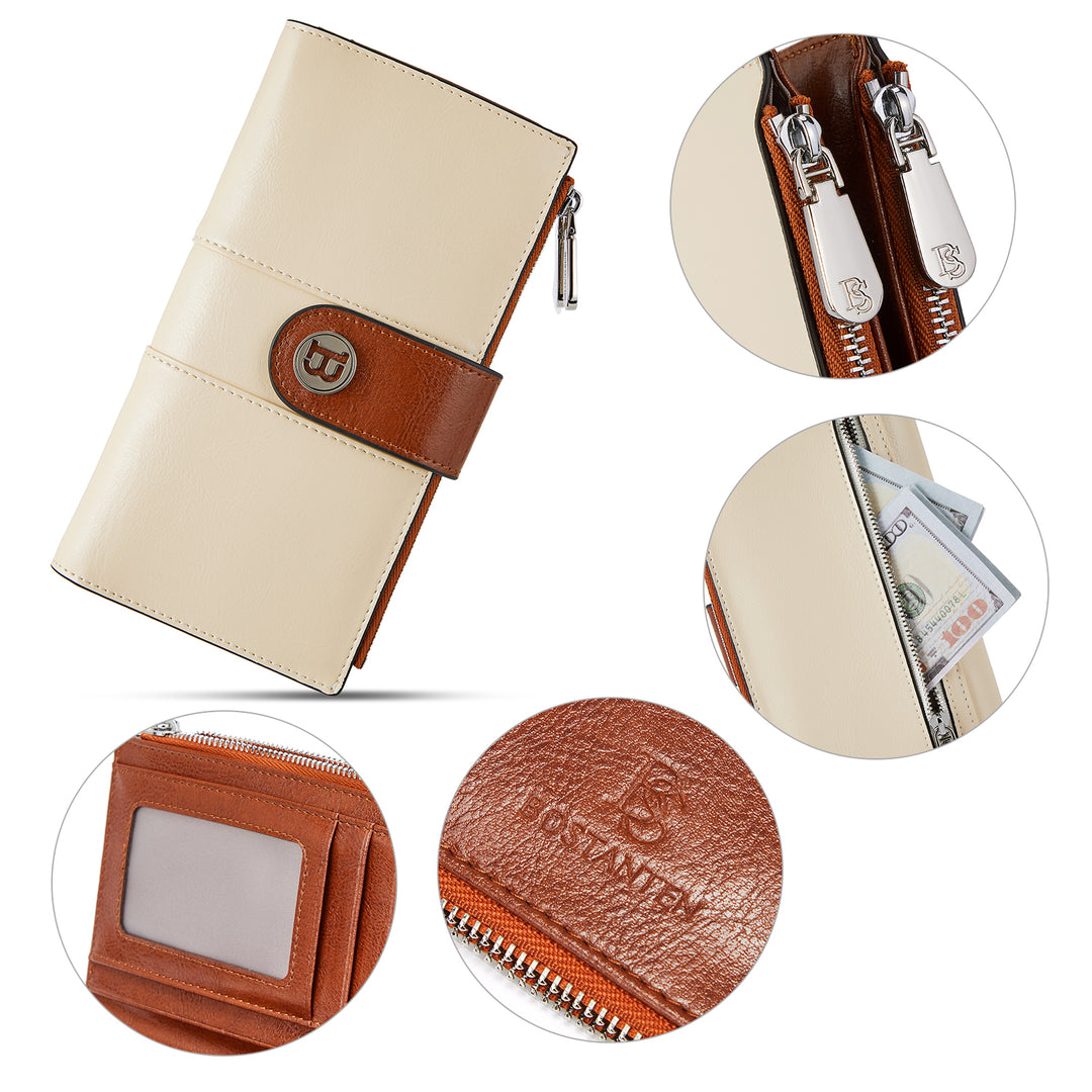 Lomy  Real Leather Wallet Womens — RFID Blocking - BOSTANTEN