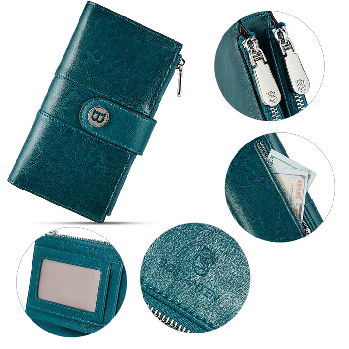 Lomy  Real Leather Wallet Womens — RFID Blocking - BOSTANTEN