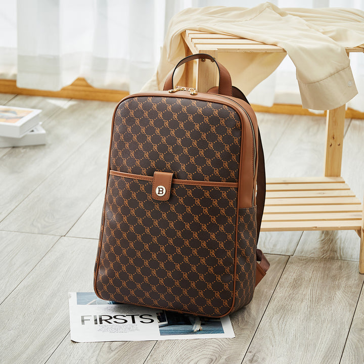 Libe Leather Laptop Backpack for Women  For Travel - BOSTANTEN