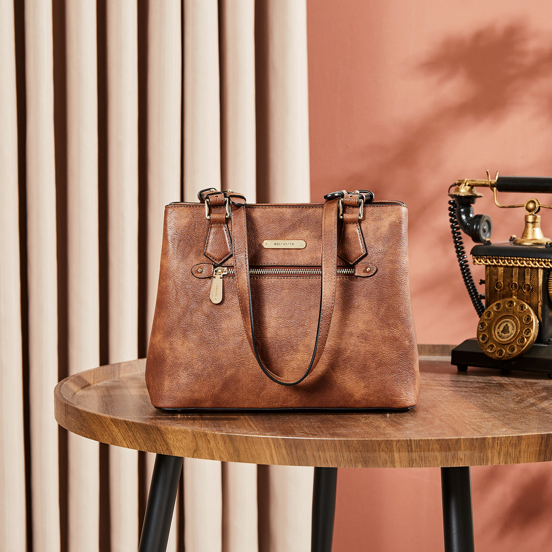 BOSTANTEN Damen Handtasche Kunstleder Schultertasche Weiche Designer Top Griff Geldbörsen 