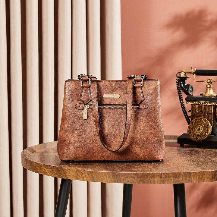 BOSTANTEN Damen Handtasche Kunstleder Schultertasche Weiche Designer Top Griff Geldbörsen 