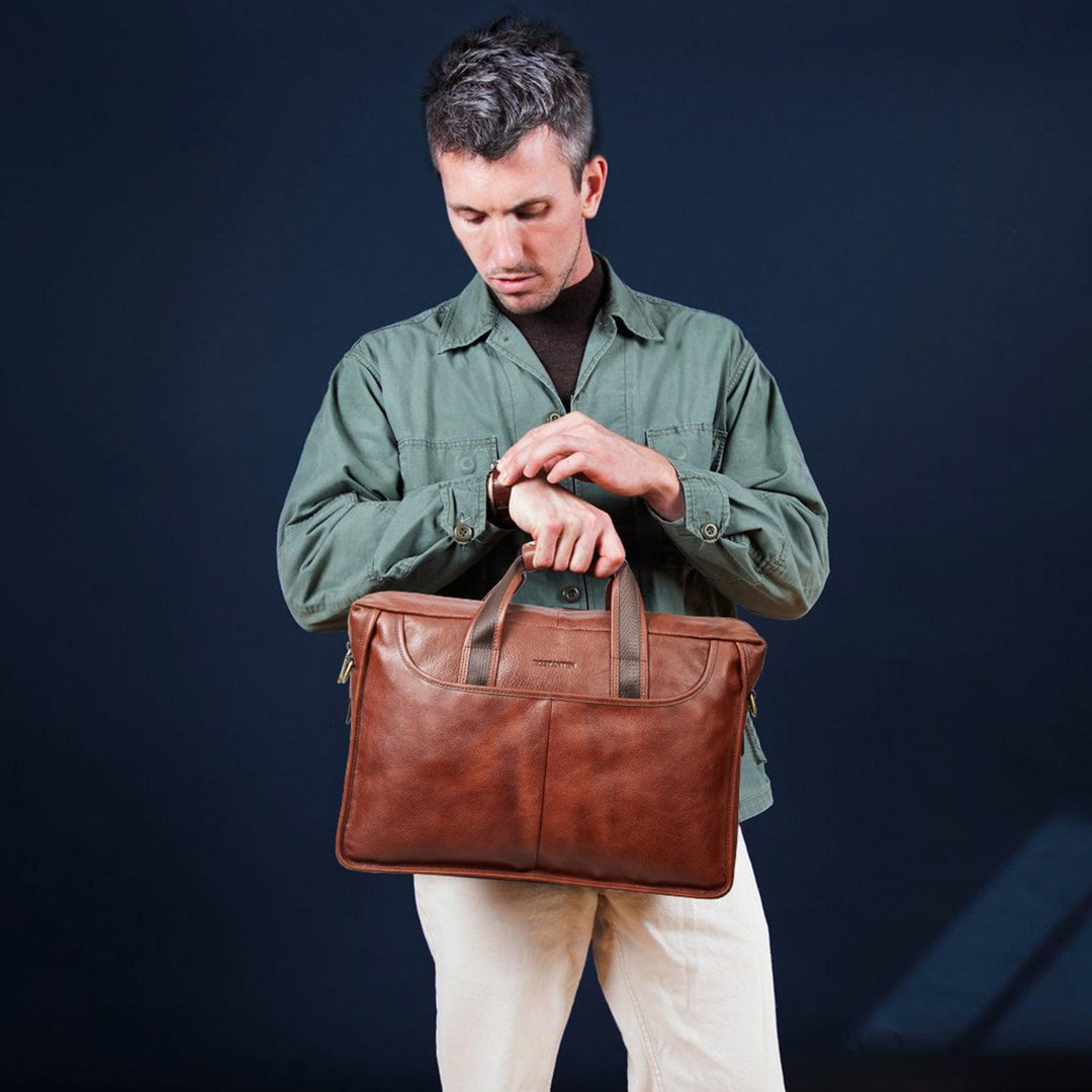 17 inch Men's Briefcase Messenger Bag — Business Lawyer - BOSTANTEN