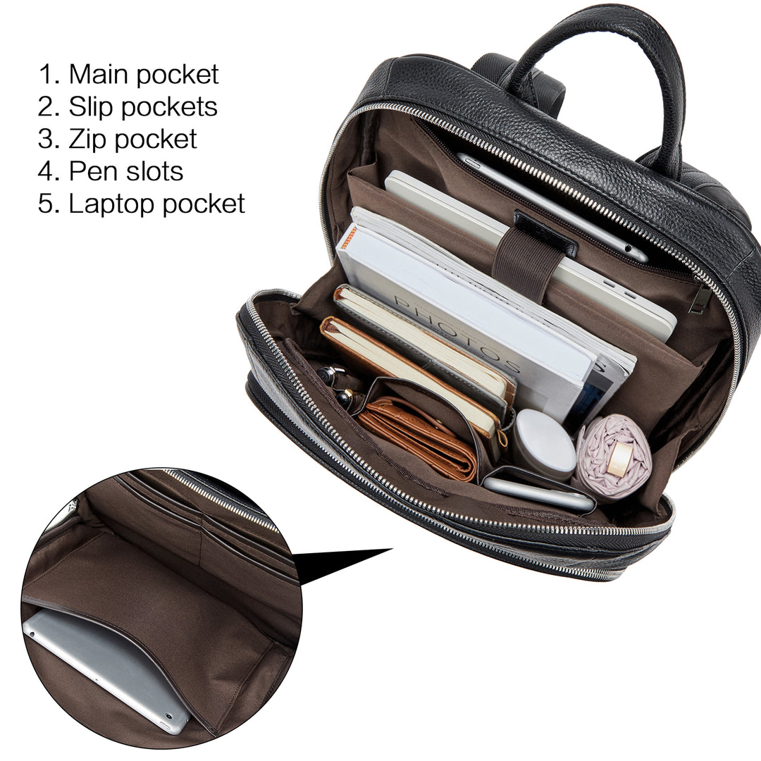 Nombongo 15.6 Laptop Leather Bag — Comfortable - BOSTANTEN