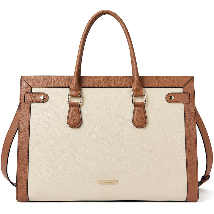 BOSTANTEN Laptop Bag for Women 15.6 inch Leather Briefcase Computer Handbag Stylish Work Tote