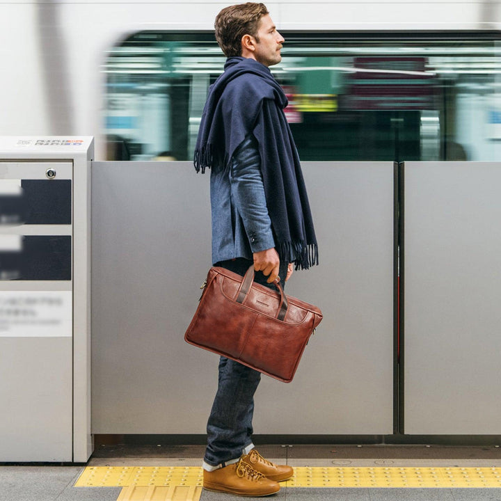 17 inch Men's Briefcase Messenger Bag — Business Lawyer - BOSTANTEN