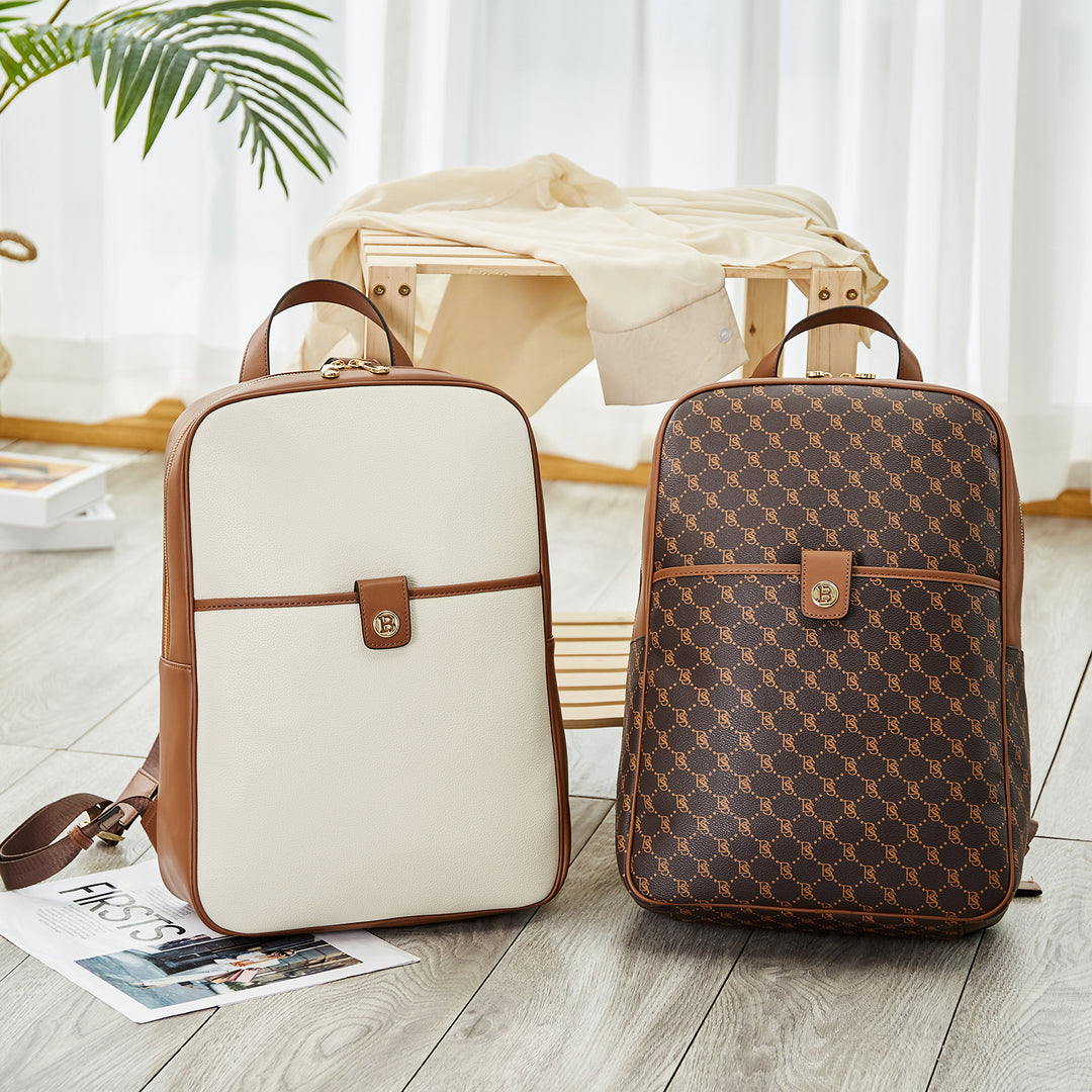 Libe Leather Laptop Backpack for Women  For Travel - BOSTANTEN