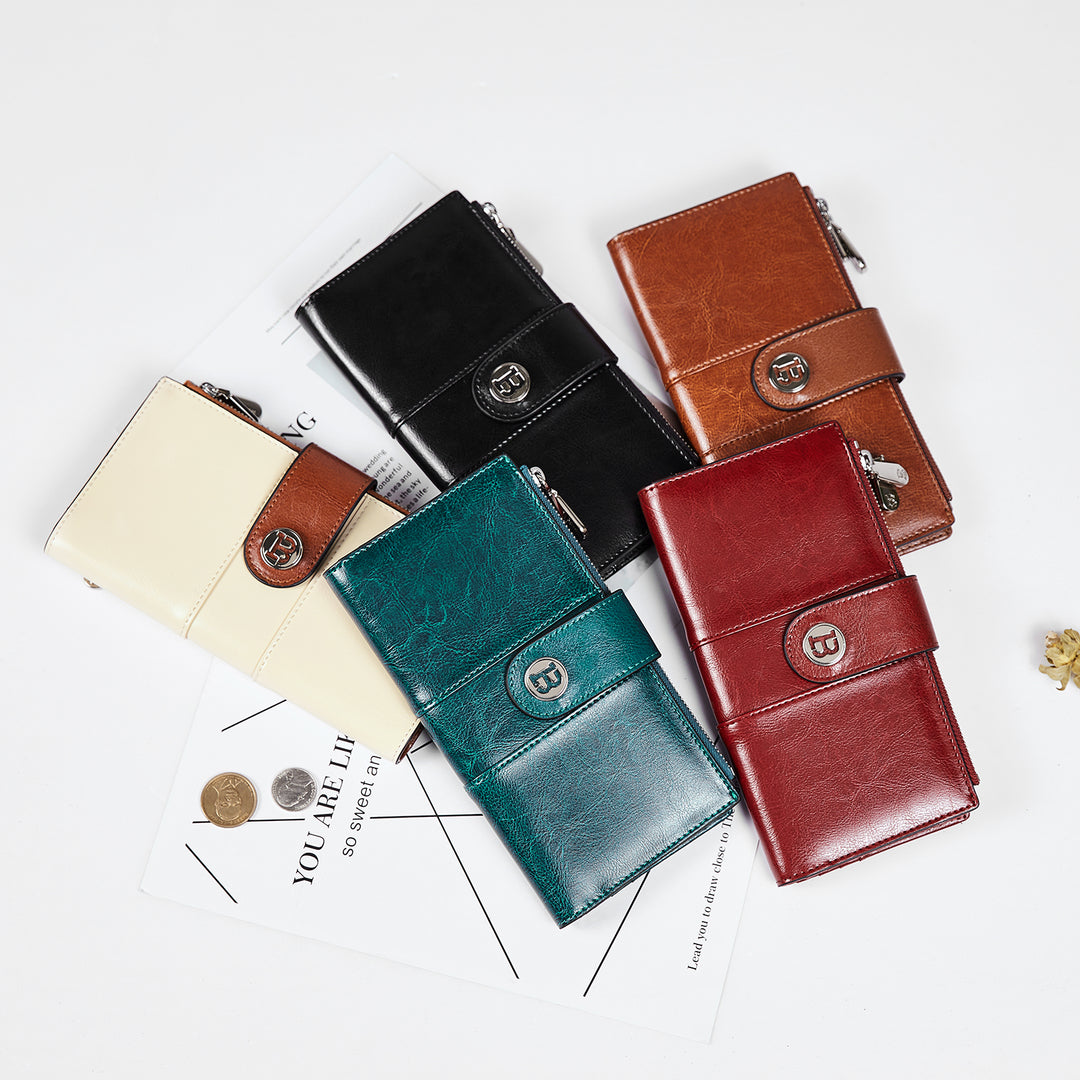 Lomy  Real Leather Wallet Womens — RFID Blocking - BOSTANTEN