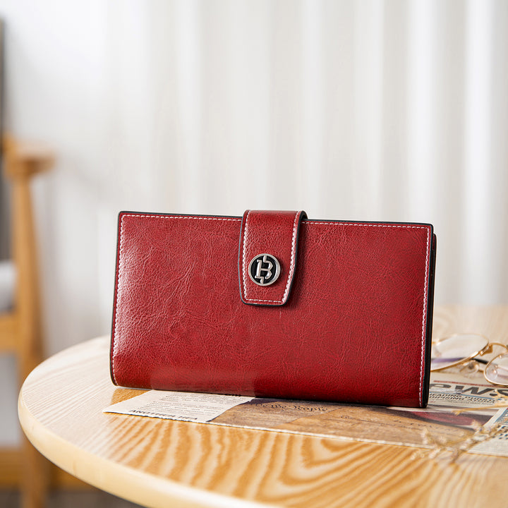 Lomy RFID Genuine Leather Wallet — Checkbook - BOSTANTEN