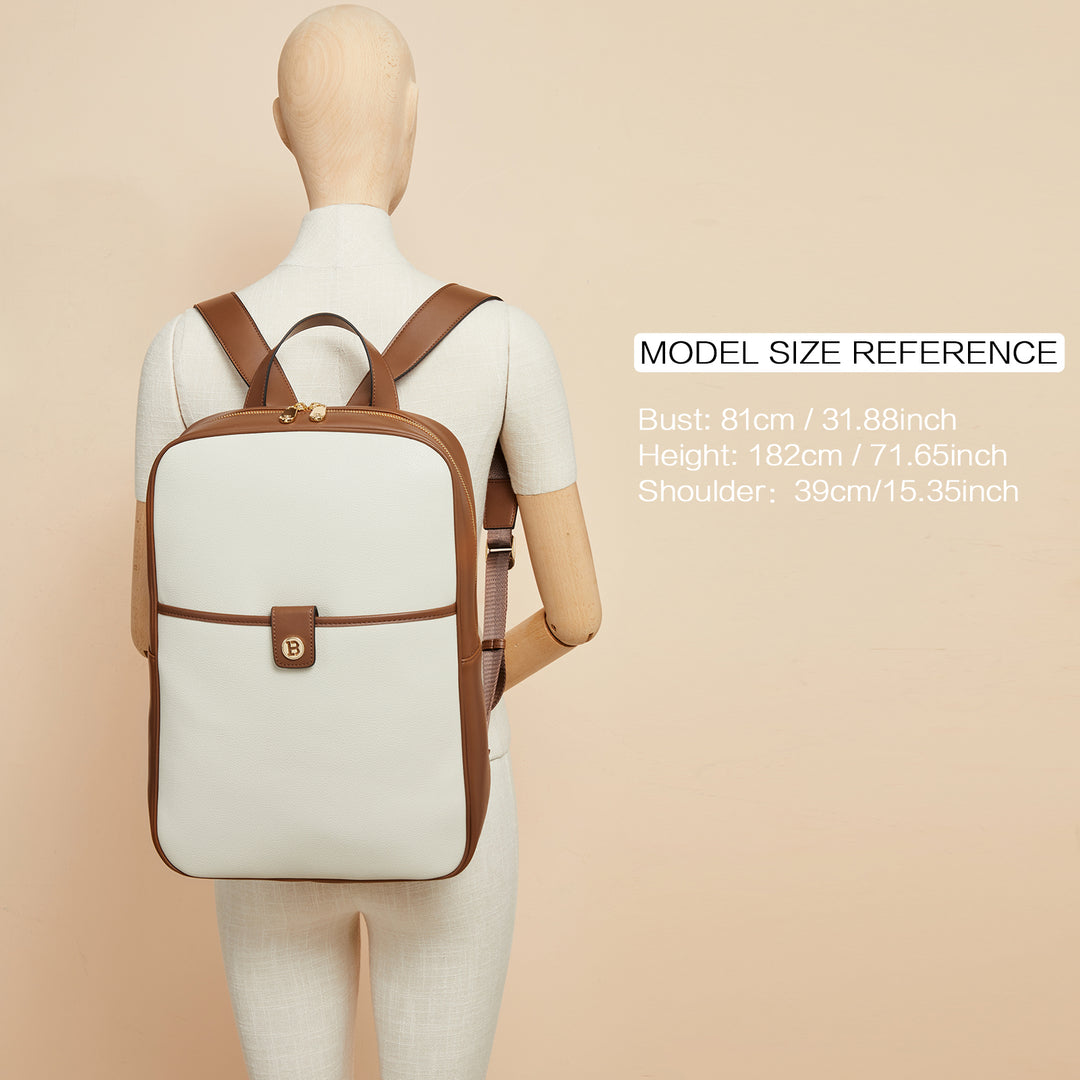 Libe Leather Laptop Backpack for Women  For Travel - BOSTANTEN