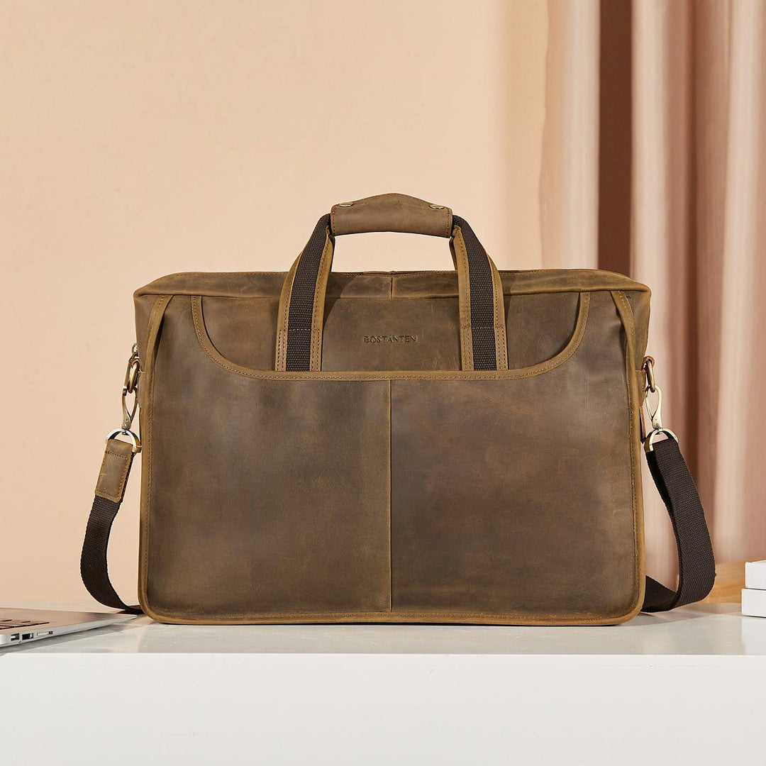 17 inch Men's Briefcase Messenger Bag — Business Lawyer - BOSTANTEN