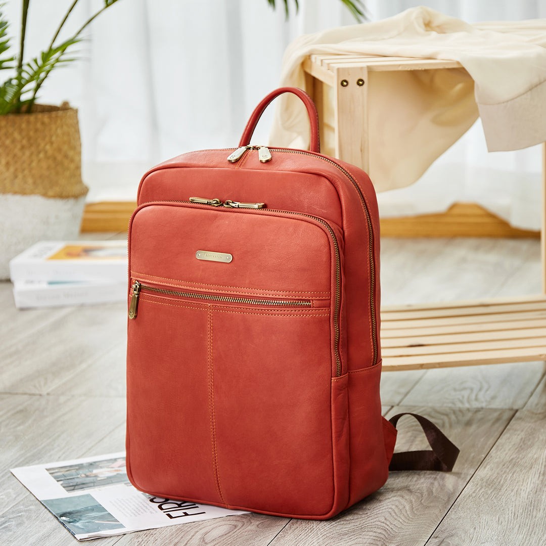 Minoru Women‘s Laptop Backpack Travel Bag —— Vermilion Fashion - BOSTANTEN