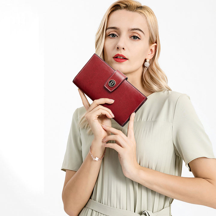 Lomy RFID Genuine Leather Wallet — Checkbook - BOSTANTEN