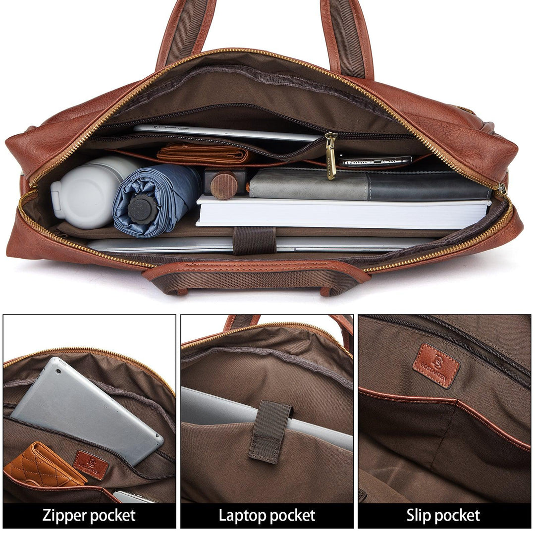 17 inch Men's Briefcase Messenger Bag — Business Lawyer - BOSTANTEN